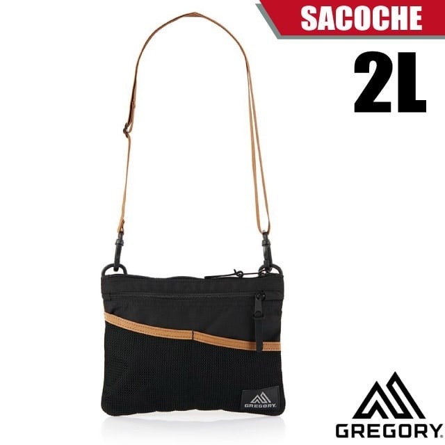 【GREGORY】SACOCHE 2L 可調式側背包M(多口袋+可拆式肩帶 +YKK拉鍊)109457-1051 黑/棕✿30E010